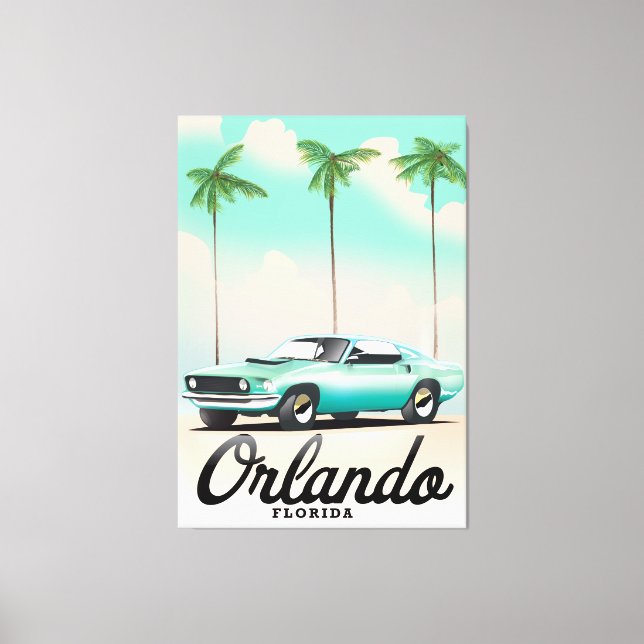 Lienzo Afiche de viaje de Orlando Dusk Florida (Anverso)