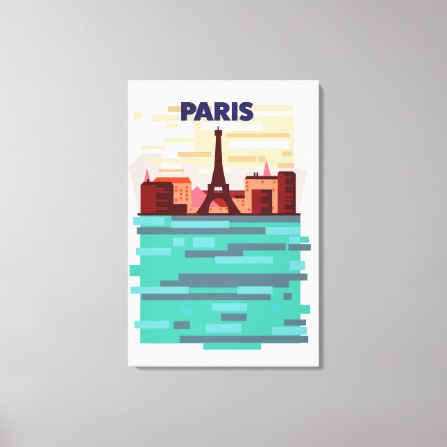Lienzo Afiche de viaje de París (Anverso)