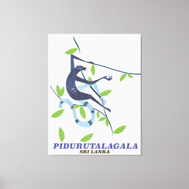 Lienzo Afiche de viaje de Pidurutalagala Sri Lanka. (Anverso)
