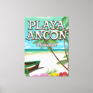 Lienzo Afiche de viaje de Playa Ancón Trinidad