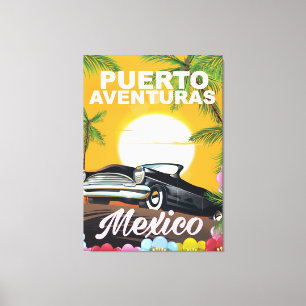Lienzo Afiche de viaje de Puerto Aventuras México