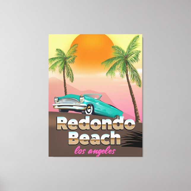Lienzo Afiche de viaje de Redondo Beach LA (Anverso)