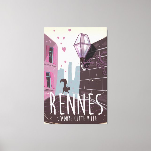 Lienzo Afiche de viaje de Rennes France (Anverso)