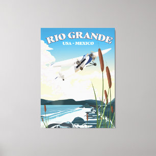 Lienzo Afiche de viaje de Río Grande USA México