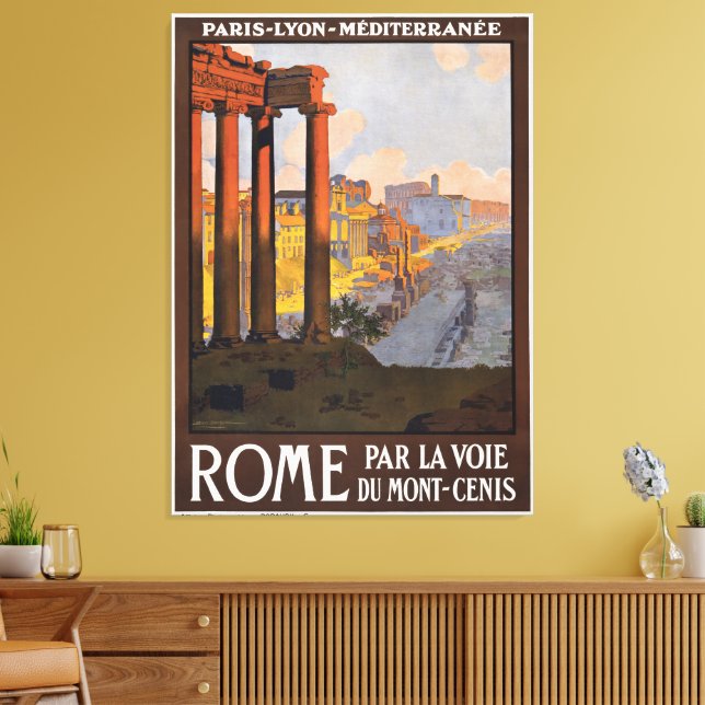 Lienzo Afiche de Viaje de Roma (Insitu (Sala de estar))