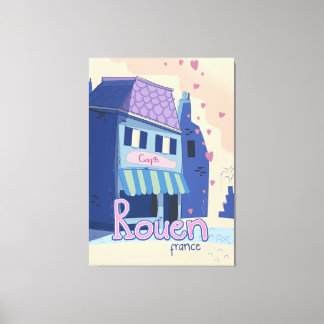 Lienzo Afiche de viaje de Rouen france.