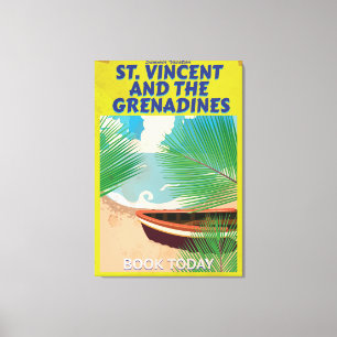 Lienzo Afiche de viaje de San Vicente y las Granadinas