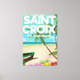 Lienzo Afiche de viaje de Santa Cruz, Islas Vírgenes de l