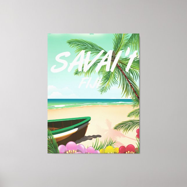 Lienzo Afiche de viaje de Savai'i Fiji Samoa (Anverso)