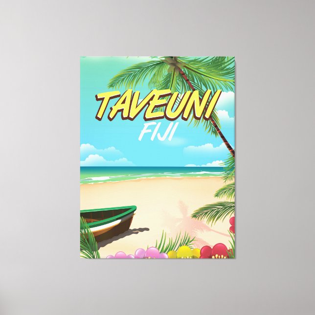 Lienzo Afiche de viaje de Taveuni en Fiyi (Anverso)