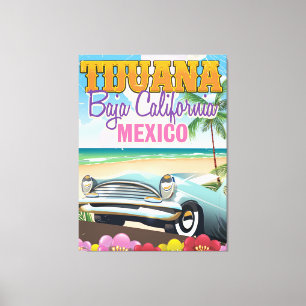 Lienzo Afiche de viaje de Tijuana Baja California en Méxi
