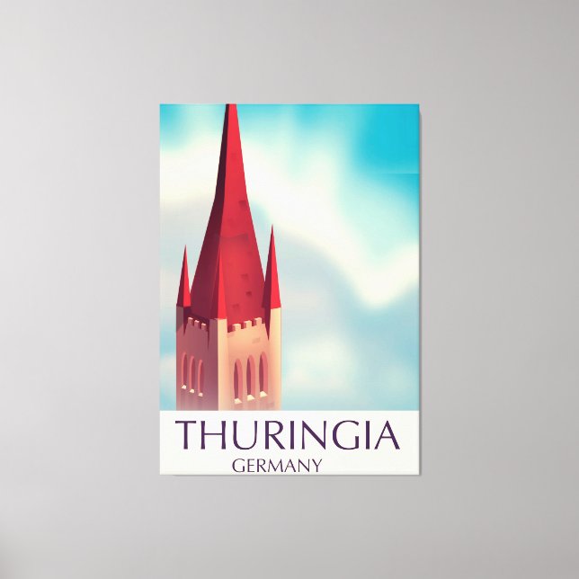 Lienzo Afiche de viaje de Turingia Alemania (Anverso)