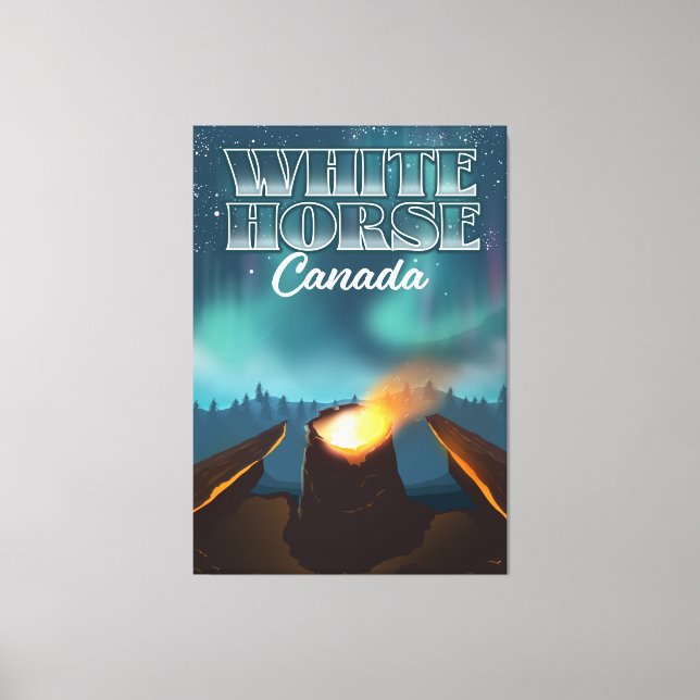 Lienzo Afiche de viaje de White Horse Canada (Anverso)