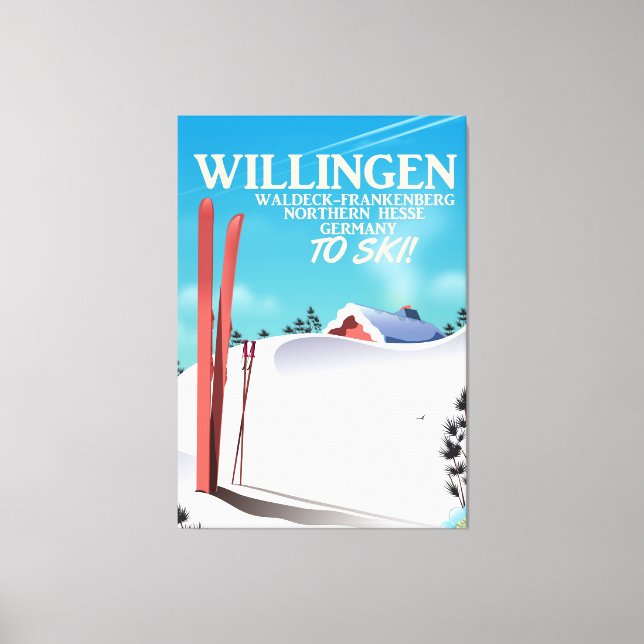 Lienzo Afiche de viaje de Willingen Ski. (Anverso)