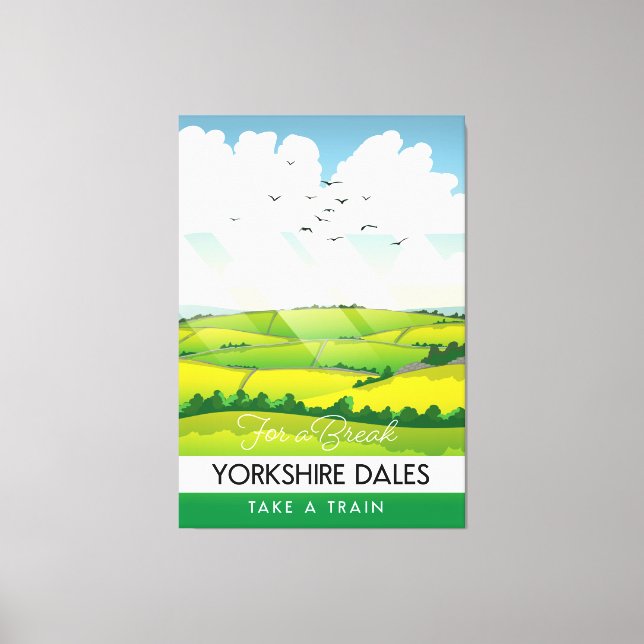 Lienzo Afiche de viaje de Yorkshire Dales. (Anverso)