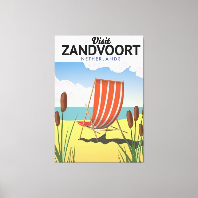 Lienzo Afiche de viaje de Zandvoort Países Bajos (Anverso)