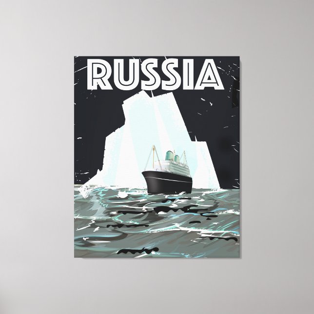 Lienzo Afiche de viaje del Ártico de Rusia Soviética (Anverso)