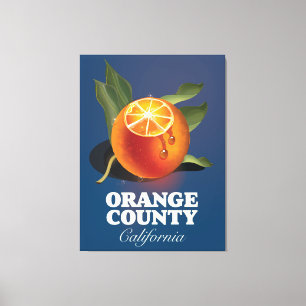 Lienzo Afiche de viaje del condado de naranja en Californ