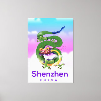 Lienzo Afiche de viaje del Dragón chino de Shenzhen