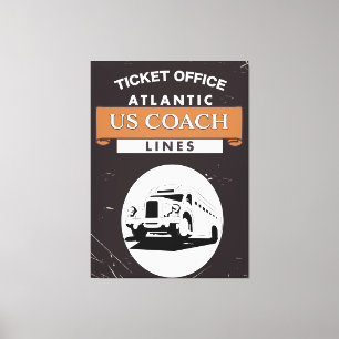 Lienzo Afiche de viaje del entrenador de Estados Unidos