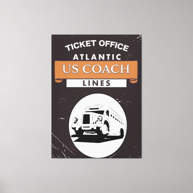 Lienzo Afiche de viaje del entrenador de Estados Unidos (Anverso)