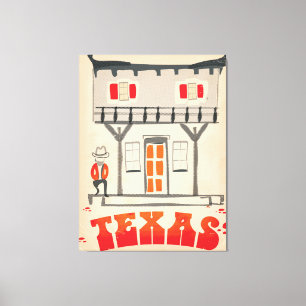 Lienzo Afiche de viaje del estilo Vintage de Texas