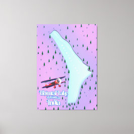 Lienzo Afiche de viaje del lago Bhimtal India.