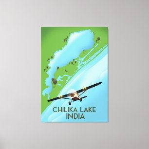 Lienzo Afiche de viaje del lago Chilika en la India