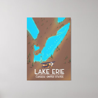 Lienzo Afiche de viaje del Lago Erie, Estados Unidos