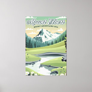Lienzo Afiche de viaje del Monte Elbert Rocky Mountains