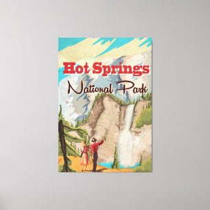 Lienzo Afiche de viaje del Parque Nacional de Hot Springs