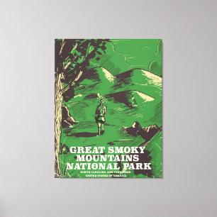 Lienzo Afiche de viaje del Parque Nacional de las Montaña