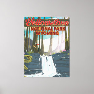 Lienzo Afiche de viaje del Parque Nacional Yellowstone, W