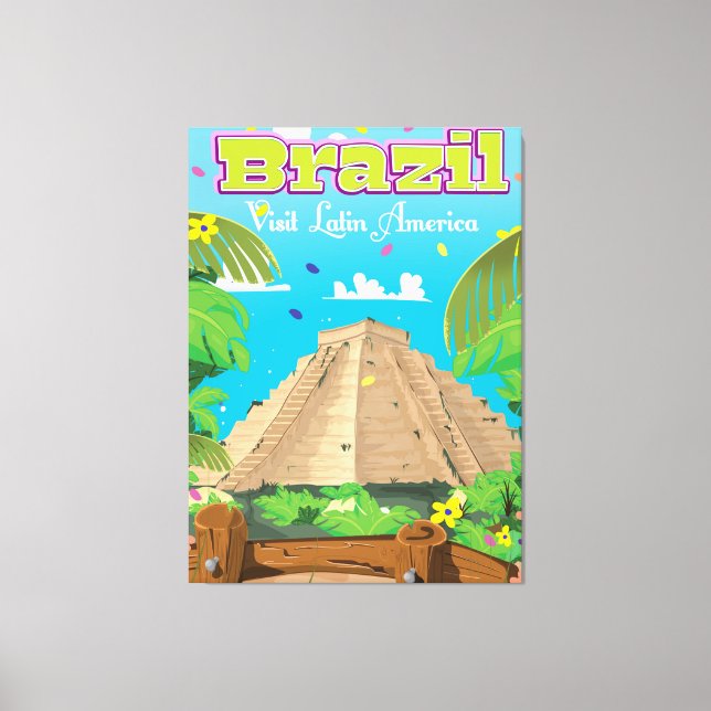 Lienzo Afiche de viaje del Personalizado de Brasil impres (Anverso)