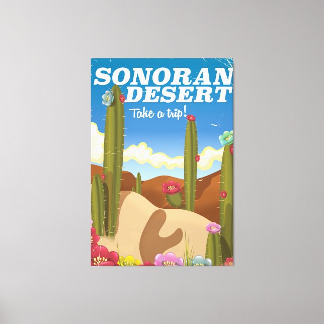 Lienzo Afiche de viaje del Personalizado de cactus del de (Anverso)