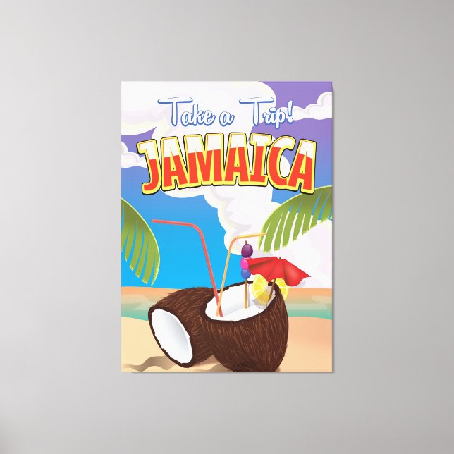 Lienzo Afiche de viaje del Personalizado de Jamaica (Anverso)