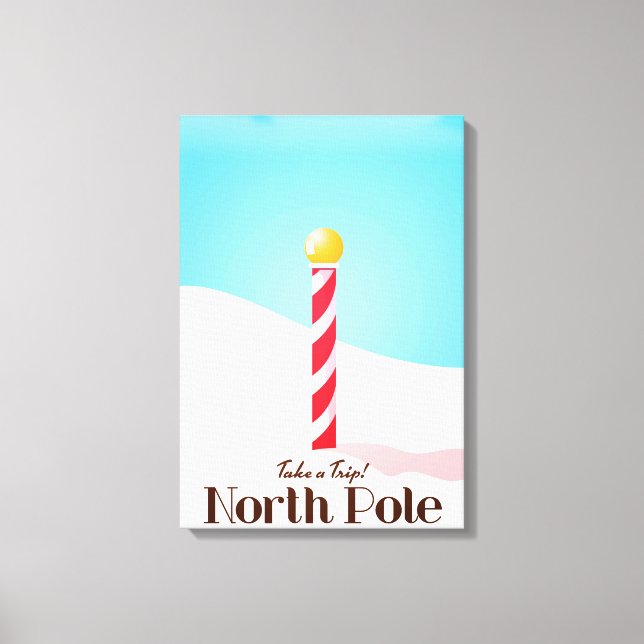 Lienzo Afiche de viaje del Polo Norte (Anverso)