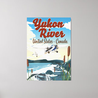 Lienzo Afiche de viaje del río Yukón Estados Unidos Canad