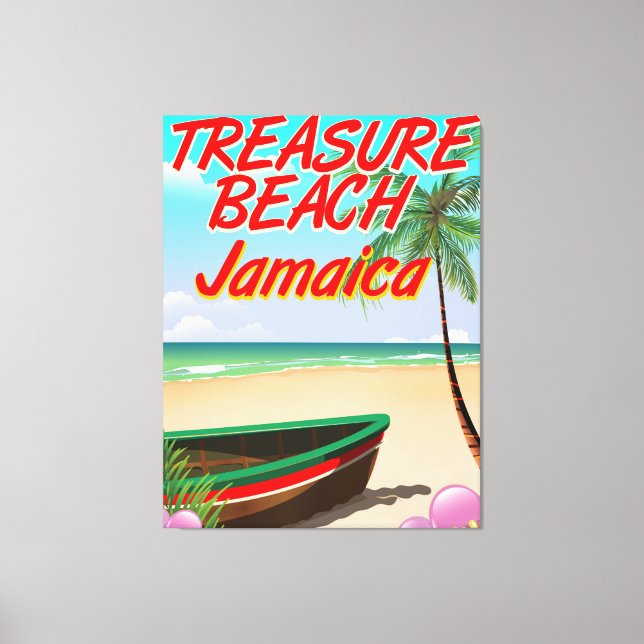 Lienzo Afiche de viaje del Treasure beach Jamaica (Anverso)