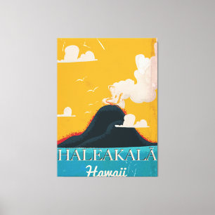 Lienzo Afiche de viaje del volcán Haleakalā