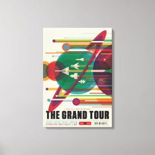 Lienzo Afiche de viaje en el espacio retro - Grand Tour d