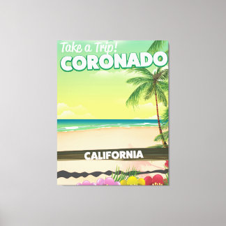 Lienzo Afiche de viaje en la playa de Coronado California
