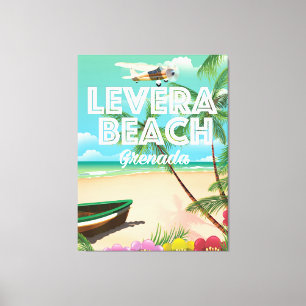 Lienzo Afiche de viaje en la playa de Granada levera