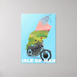 Lienzo Afiche de viaje en moto de la Isla de Man