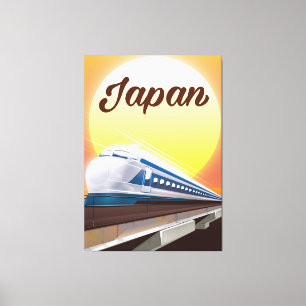 Lienzo Afiche de viaje en tren de bala de Japón