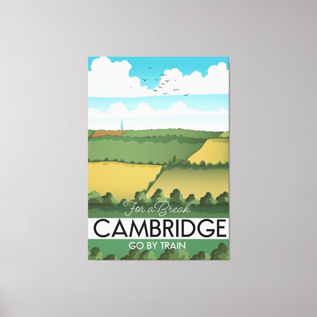 Lienzo Afiche de viaje en tren de Cambridge (Anverso)