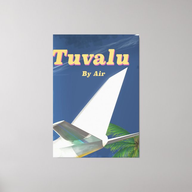 Lienzo Afiche de viaje estilo Vieja de Tuvalu (Anverso)