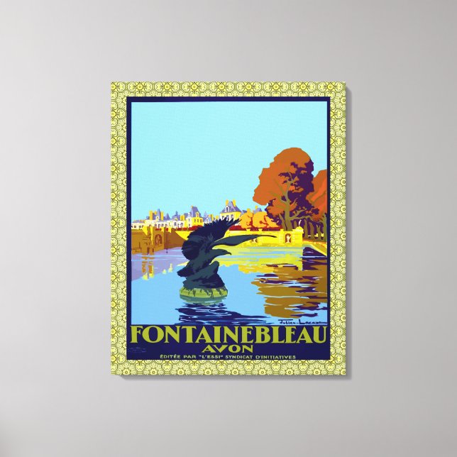 Lienzo Afiche de viaje francés Fontainebleau Avon France (Anverso)