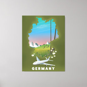 Lienzo Afiche de viaje ilustrado de Alemania