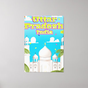 Lienzo Afiche de viaje indio de Uttar Pradesh.